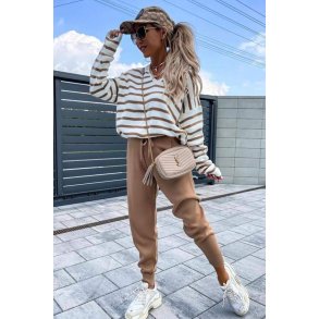 Beige Stribet S�t